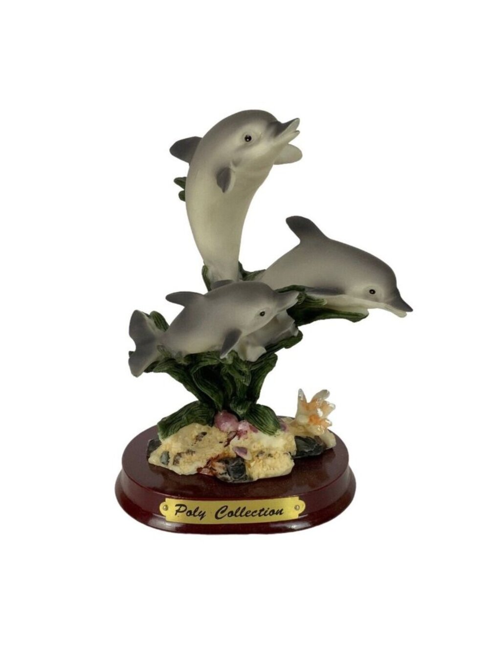 Poly Collection Dolphin Family Figurine Hand Painted Resin Sea Life Ocean Decor
